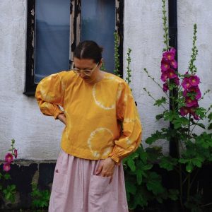 Birgitta Helmersson Zero waste soft blouse in yellow front view