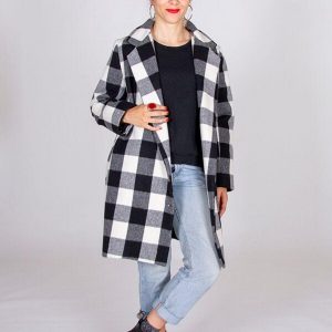 I am Patterns Merlin coat in check fabric