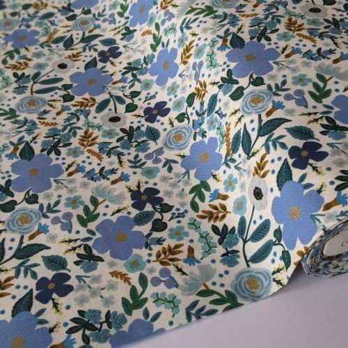 Rifle Paper cotton fabric wild rose in blue
