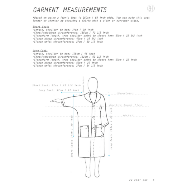 Birgitta Helmersson zero waste coat pattern measurements guide
