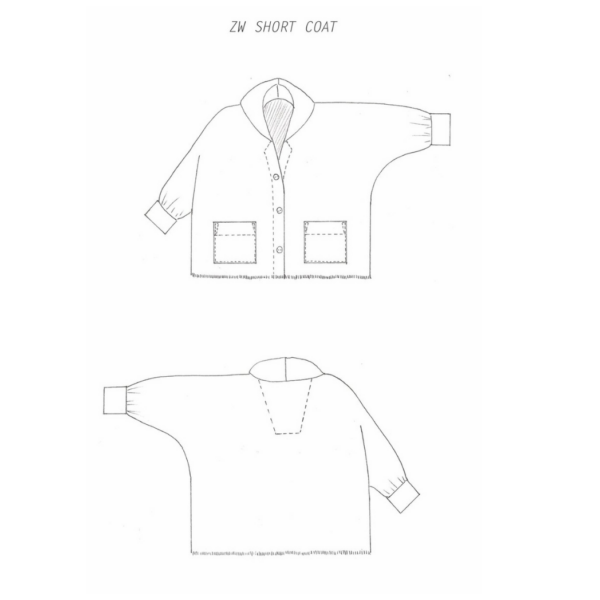 Birgitta Helmersson zero waste coat pattern short version sketch
