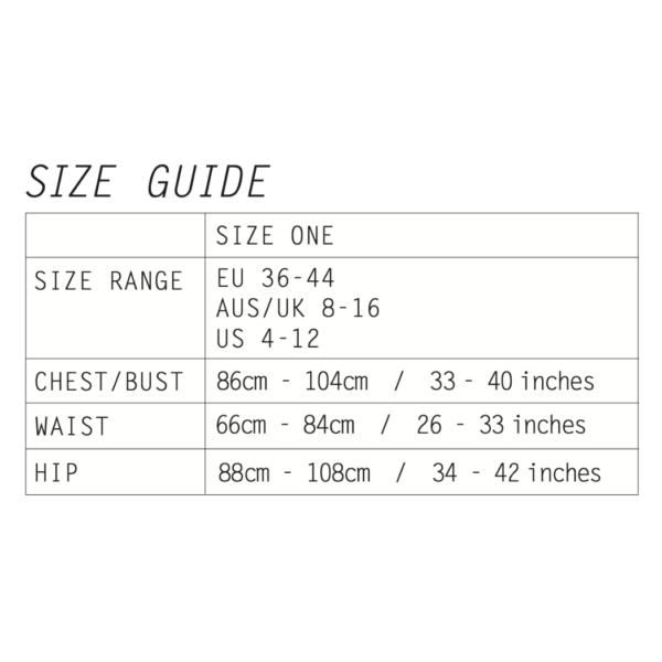 Birgitta Helmersson zero waste coat pattern size chart