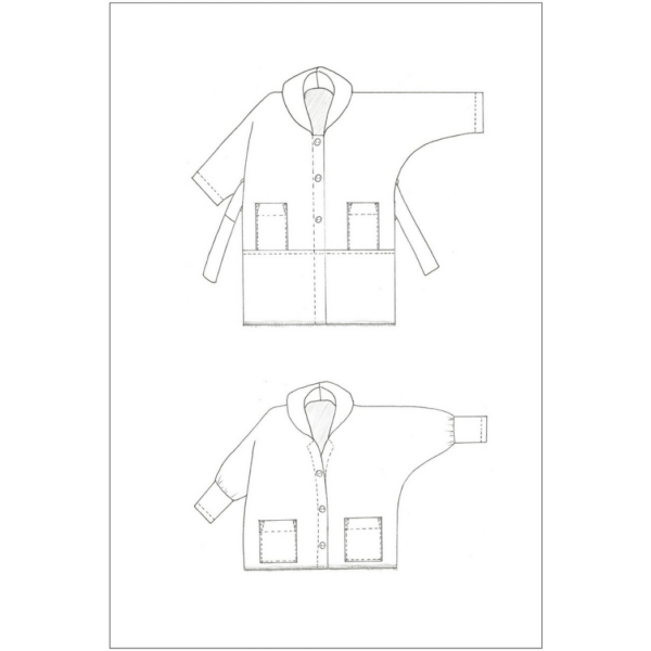 Birgitta Helmersson zero waste coat pattern sketch view