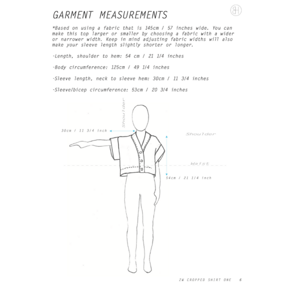 Birgitta Herlmersson Zero Waste Cropped shirt size one sketch
