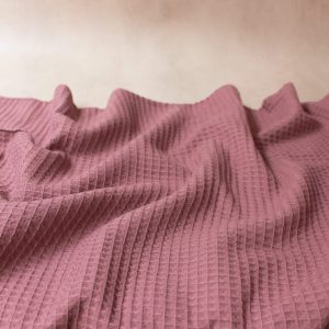 Cotton Waffle Fabric in Blush