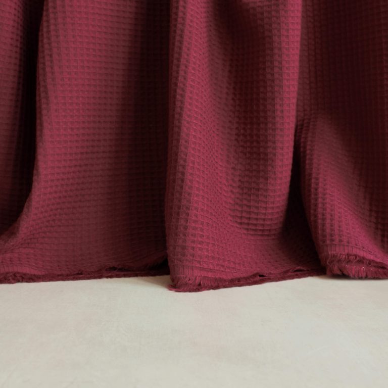burgundy waffle fabric