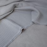 Cotton Waffle Fabric in Silver Grey