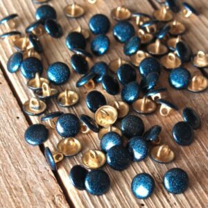 Eglantine et Zoe 10mm Shiny Button in Oil Blue