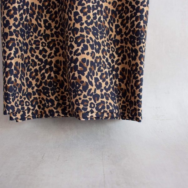 Leopard print jersey fabric hanging