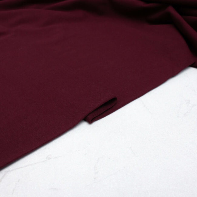 Organic Cotton Jersey Fabric in Burgundy