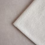 organic cotton knit towelling fabric in natural cream