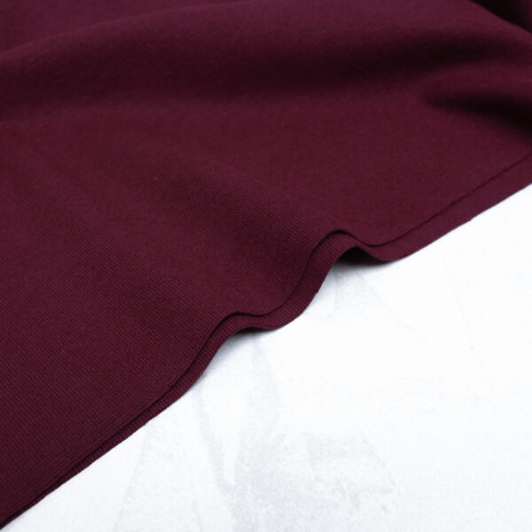 Organic Cotton Tubular Ribbing Fabric in Burgundy