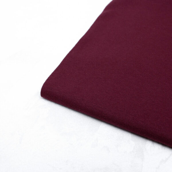 Organic Cotton Tubular Ribbing Fabric in Burgundy