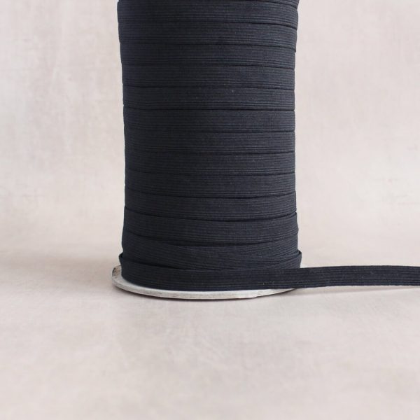 black 10mm wide elastic neatly wound up