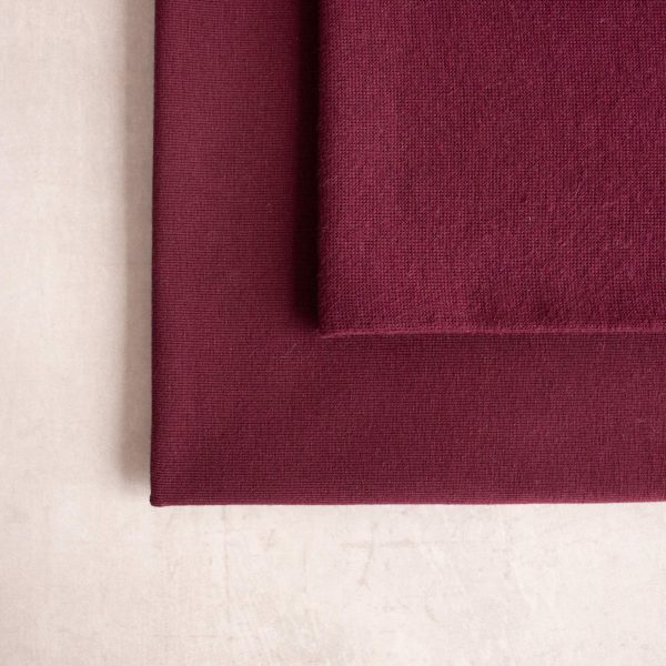 Burgundy cotton jersey and ribbing