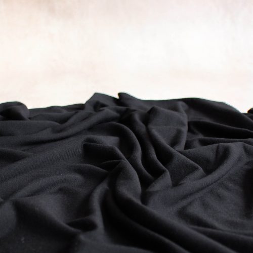 tencel jersey fabric in black scunched up