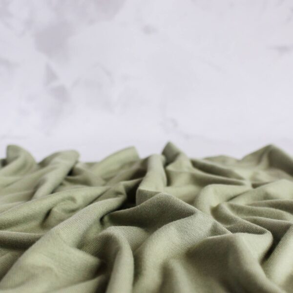 Sage tencel jersey scrunched up view
