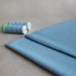 organic cotton jersey in sky blue with ribbing and threads