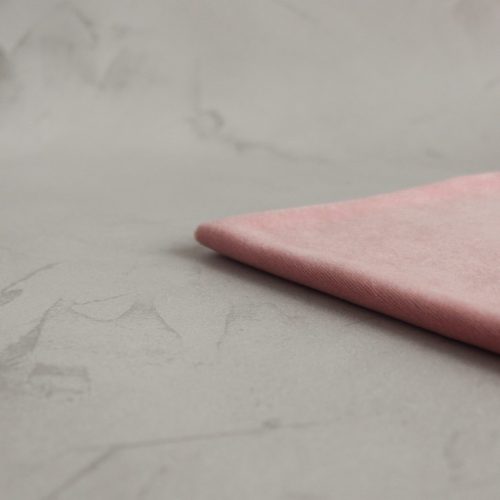 pink velvet fabric neatly folded
