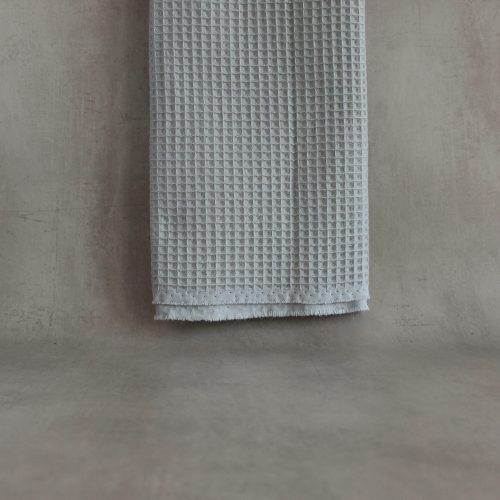 cotton waffle fabric in silver grey