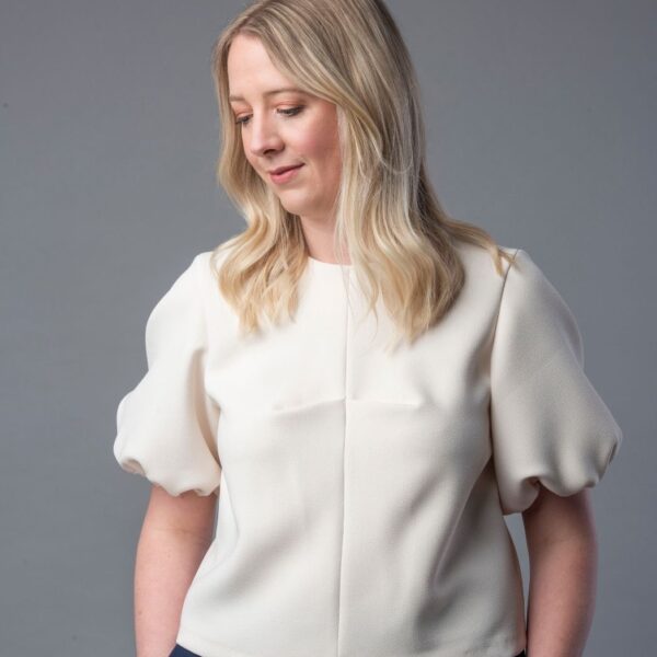 Ingrid dress pattern top version close up look
