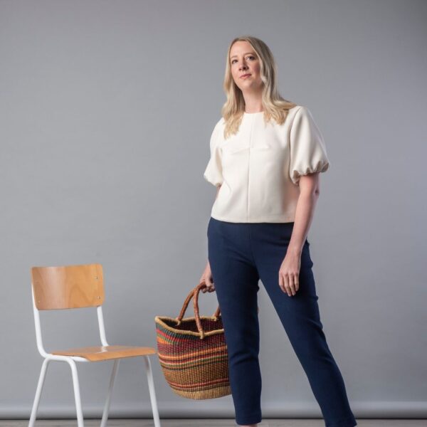 Ingrid dress pattern top version in cream