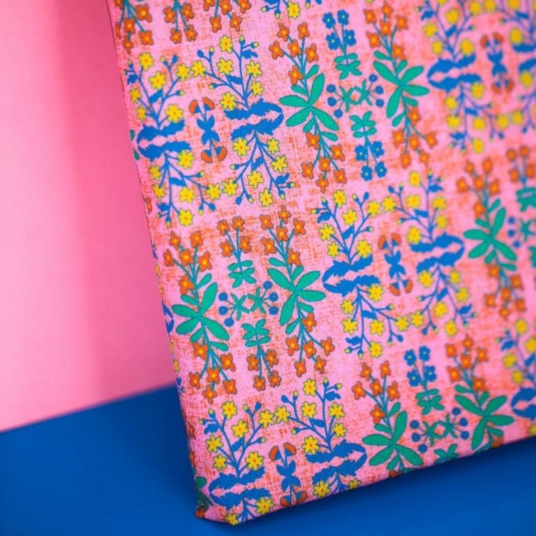 Madame iris cotton fabric in pink print