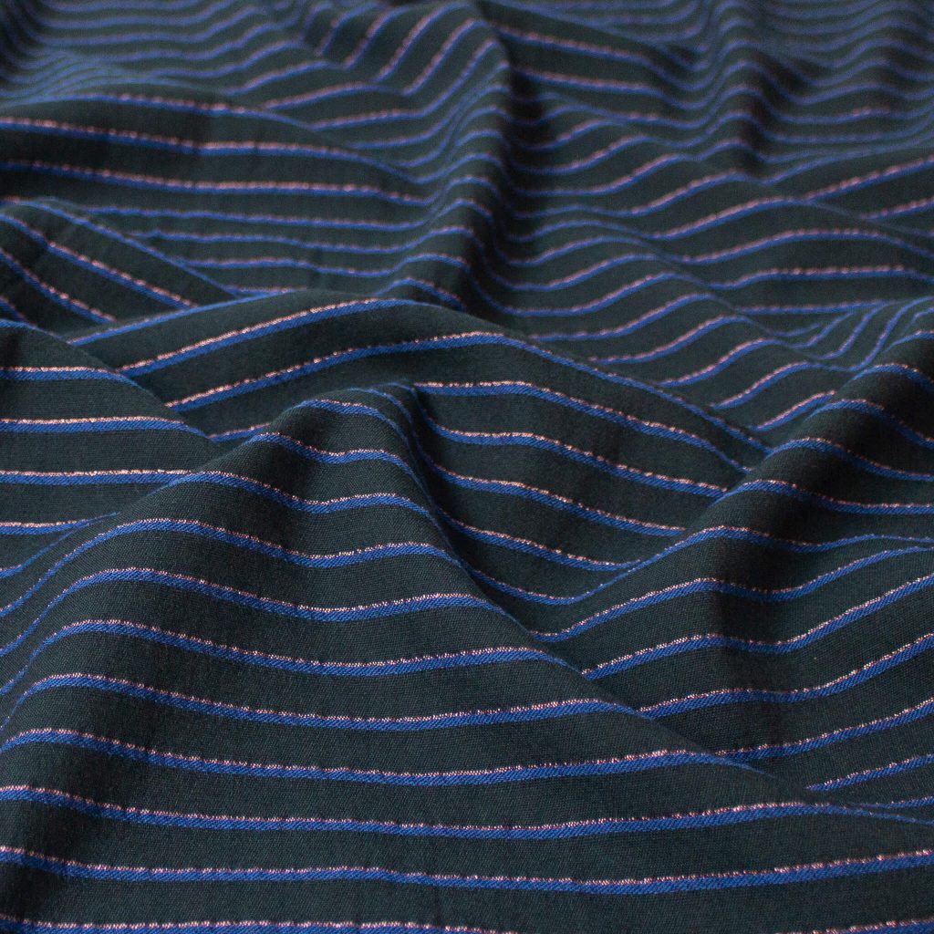 Studio Walkie Talkie Neptune Organic Cotton Fabric in Green Stripe ...