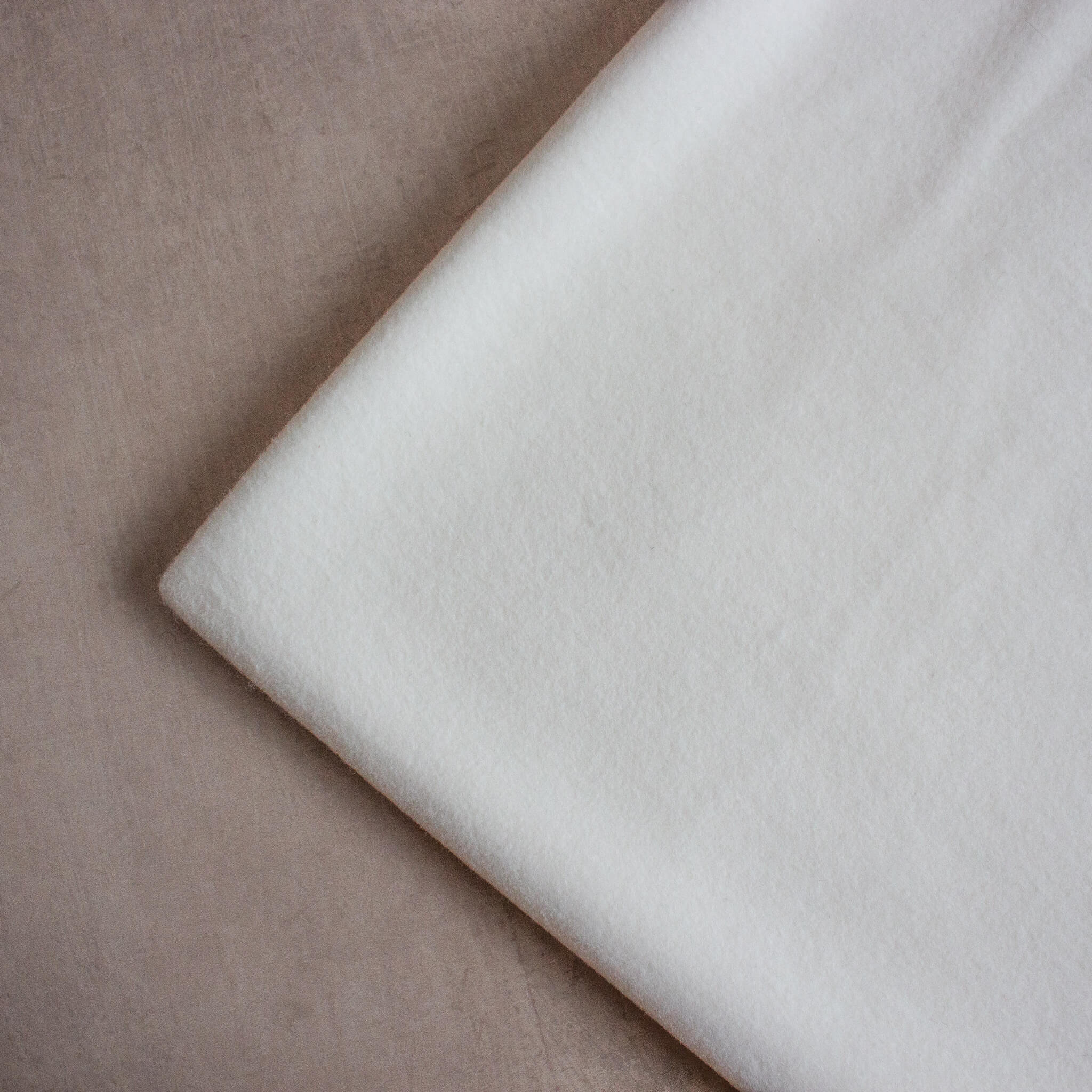 Remnant - Organic Cotton Fleece Fabric in Ecru 0.58m