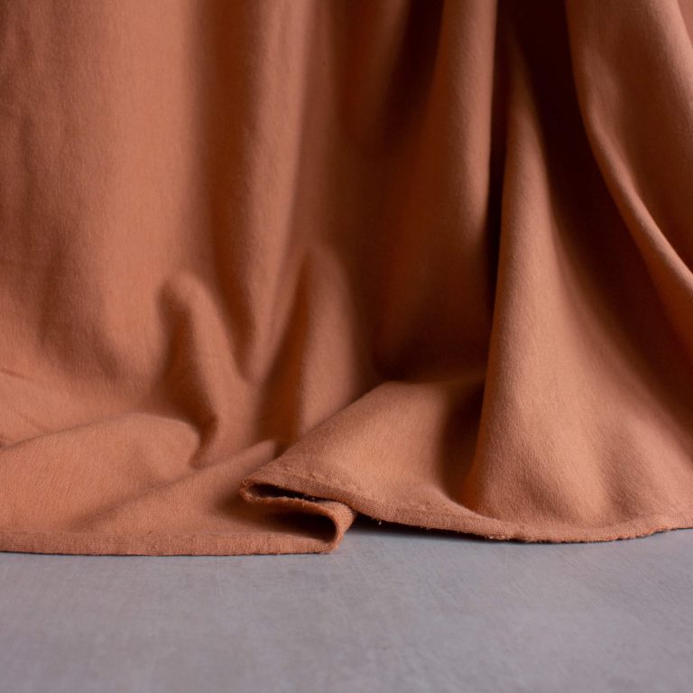 see you at six cotton french terry fabric in autumn brown