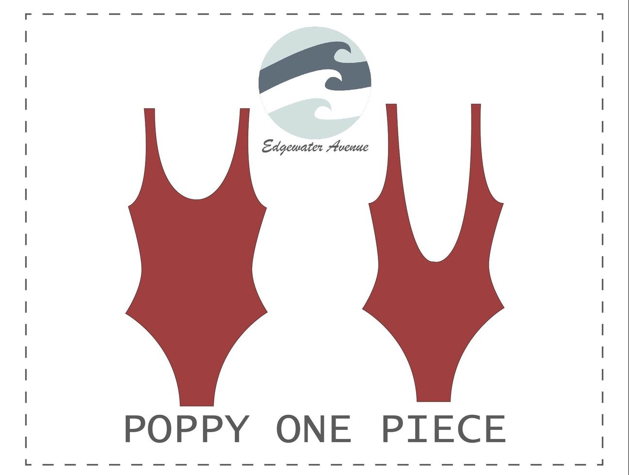 Poppy one piece swimming costume sewing pattern