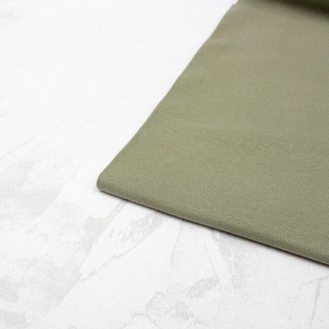 Organic Cotton Tubular Ribbing Fabric in Sage Green