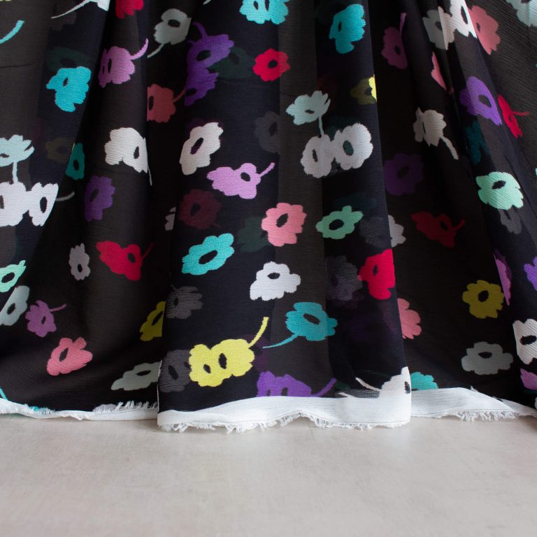 ex-designer deadstock escada floral crepon fabric