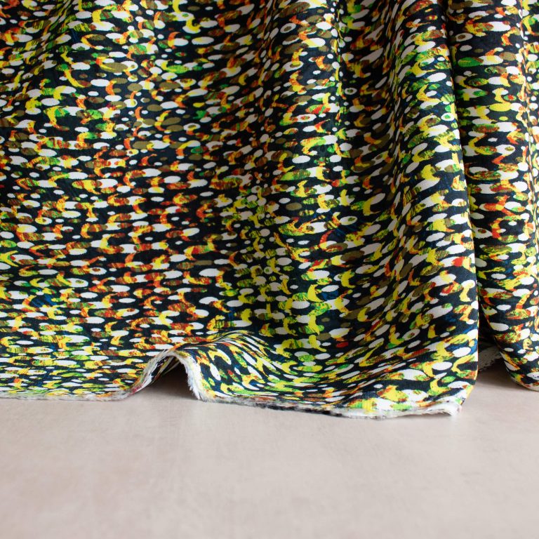 ex-designer deadstock jungle green viscose fabric