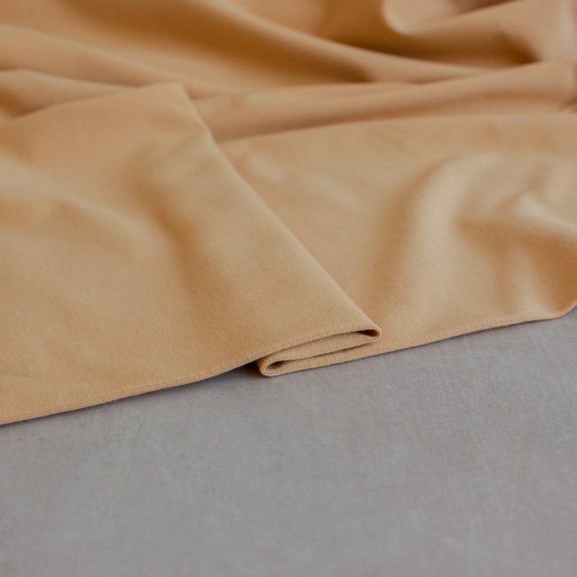 Organic Cotton Jersey Fabric in Mellow Yellow