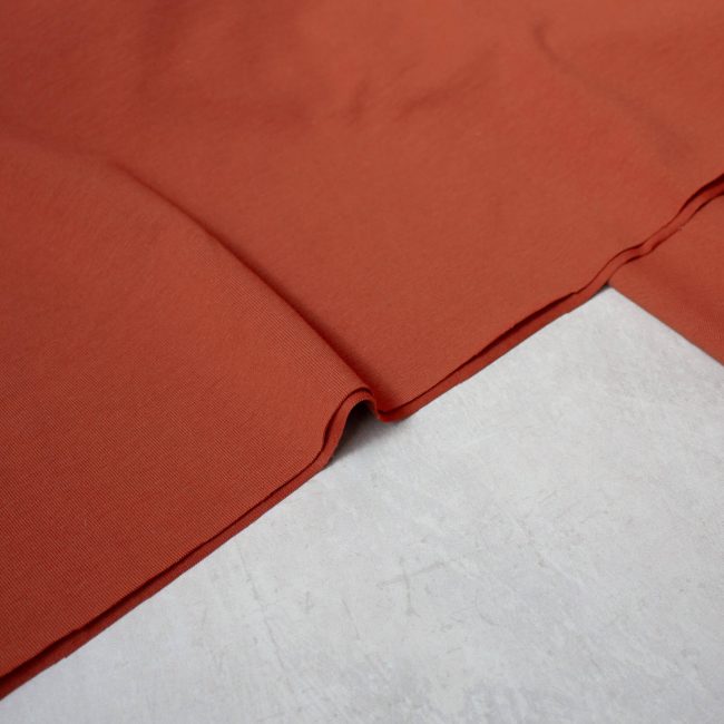 Organic Cotton Jersey Fabric in Rust
