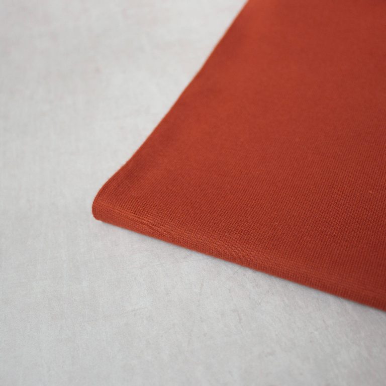 Organic Cotton Tubular Ribbing Fabric in Rust