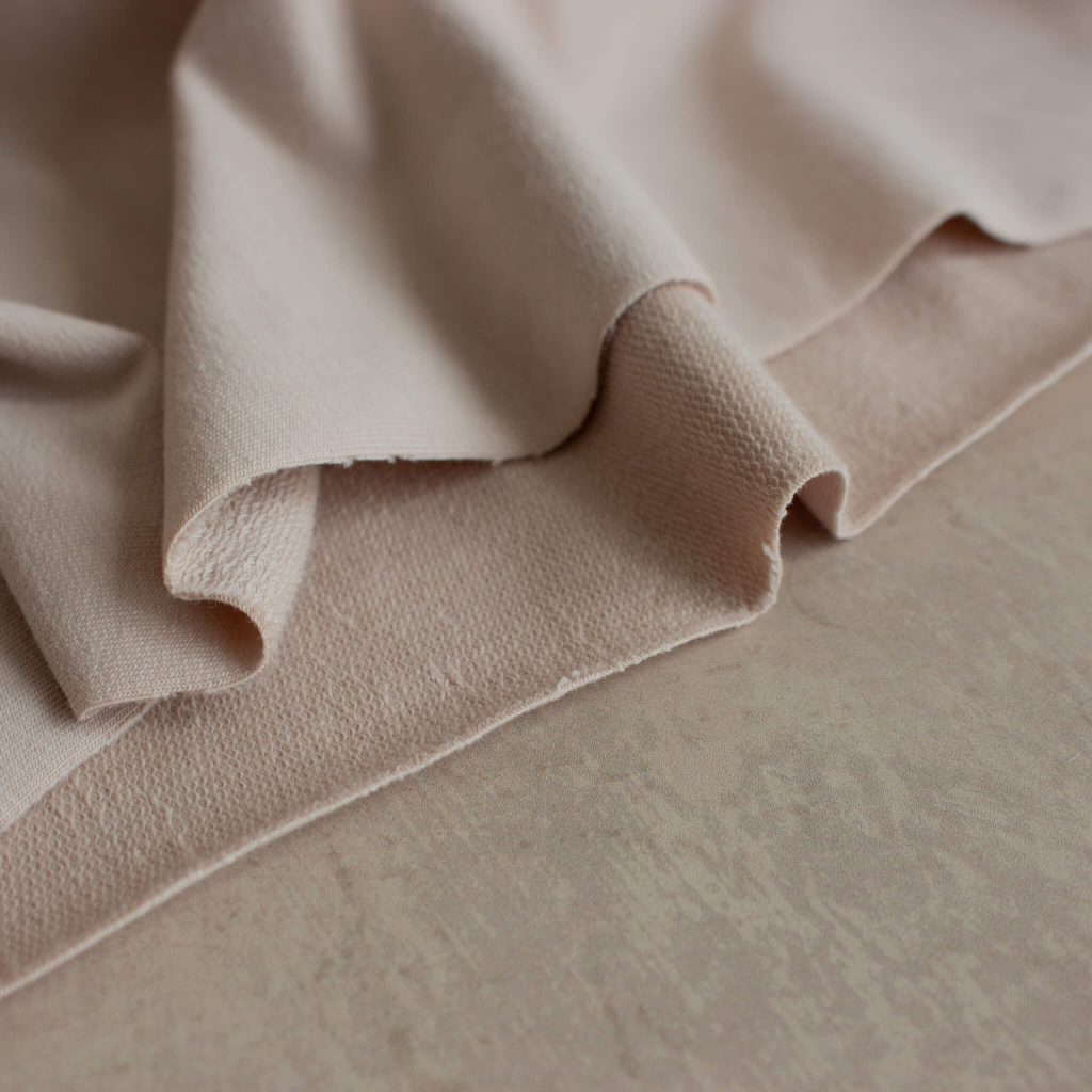 french terry fabric in oat colour