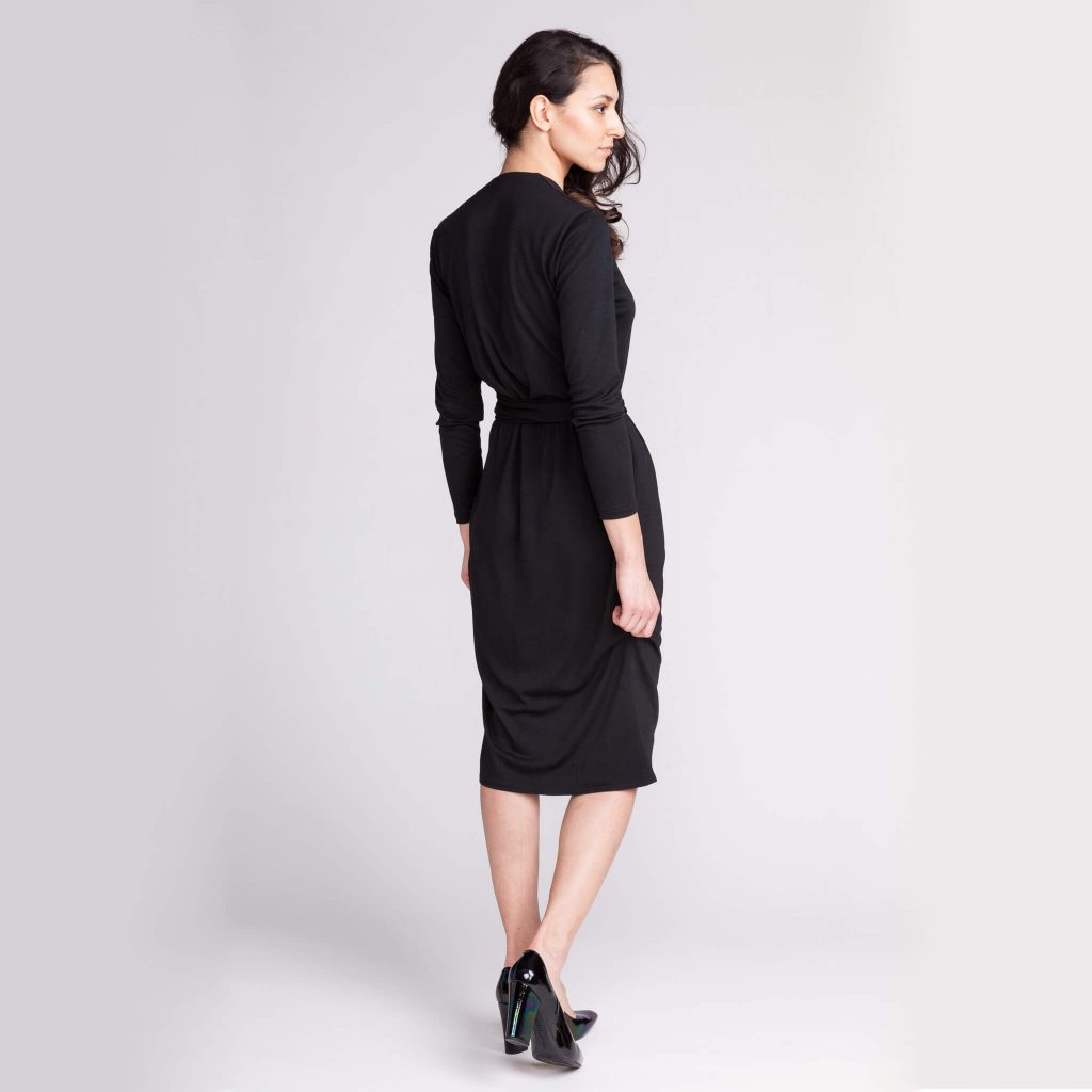 olivia long sleeve dress sewing pattern in black