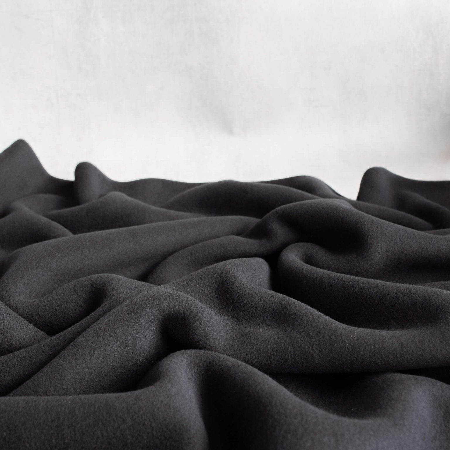 organic cotton fleece fabric in black