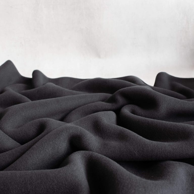 organic cotton fleece fabric in black