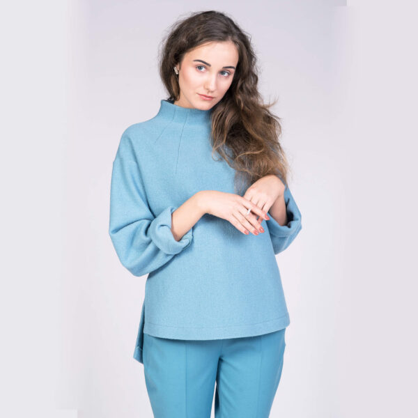 talvikki sweater sewing pattern by named in blue colour