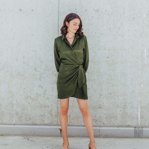 atlas wrap dress sewing pattern in green