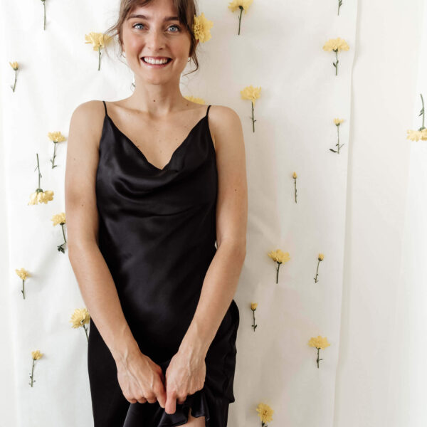 siciliy slip dress sewing pattern by masin in black