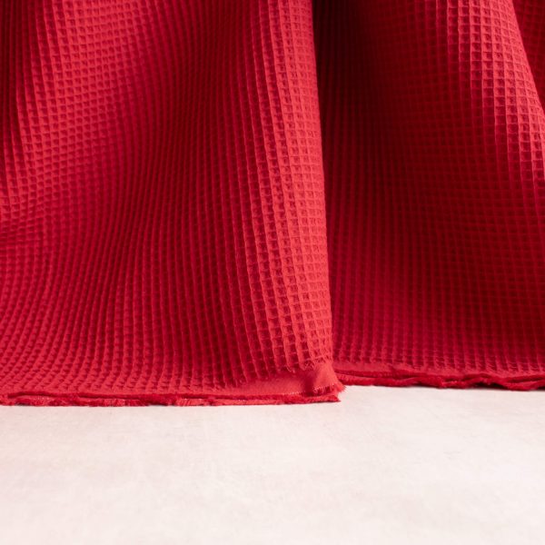 red waffle fabric