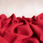 waffle fabric in christmas red colour