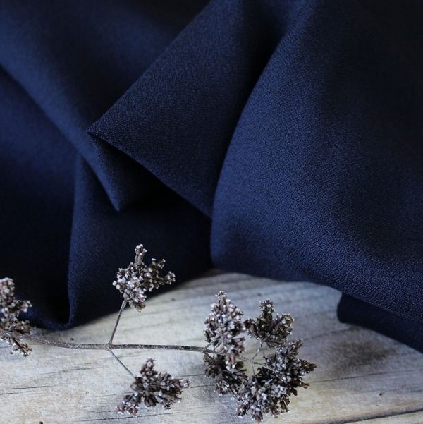 viscose crepe fabric in midnight blue