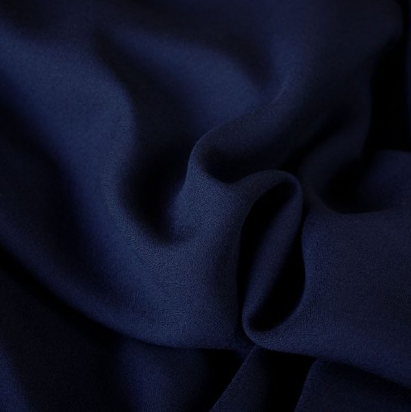 Eglantine et Zoe Viscose Crepe Fabric in Midnight Blue