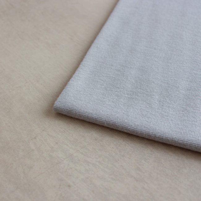 organic cotton tubular ribbing fabric in grey