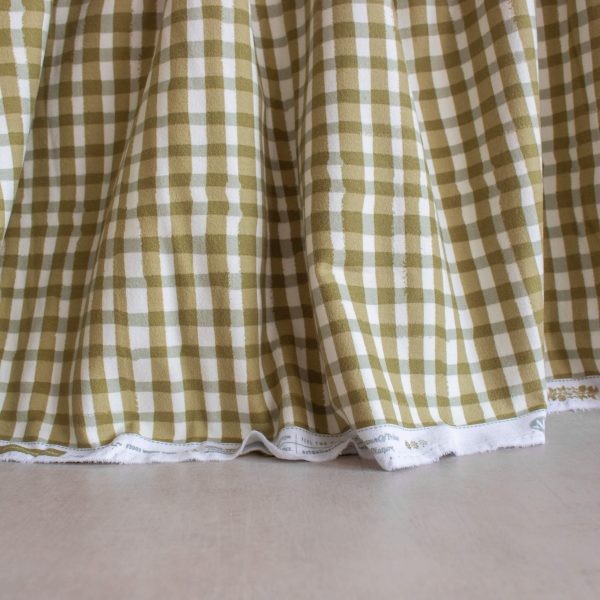 AGF cotton flannel fabric in green check